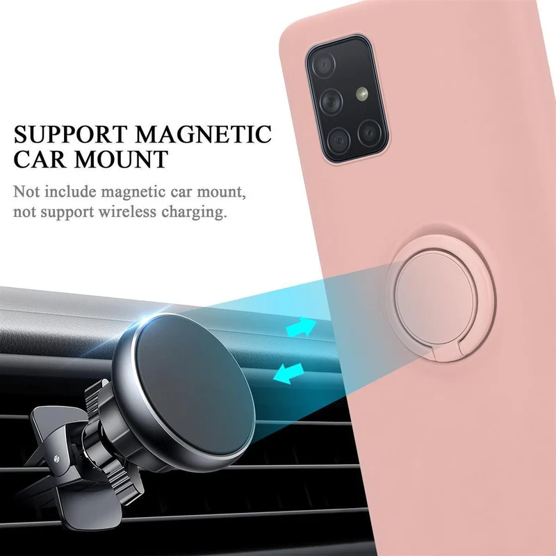 Cadorabo Hülle kompatibel mit Samsung Galaxy A71 4G Schutzhülle aus flexiblem TPU Silikon mit Ring