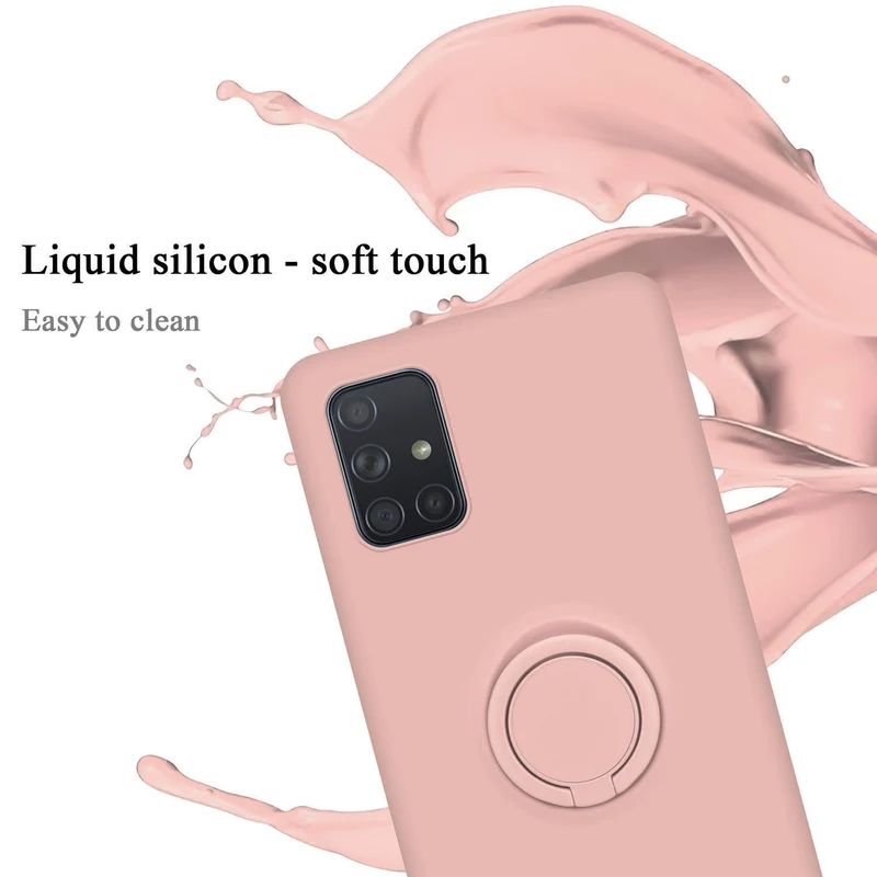Cadorabo Hülle kompatibel mit Samsung Galaxy A71 4G Schutzhülle aus flexiblem TPU Silikon mit Ring