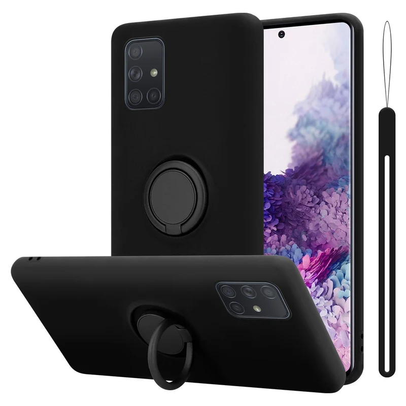 Cadorabo Hülle kompatibel mit Samsung Galaxy A71 5G Schutzhülle aus flexiblem TPU Silikon mit Ring