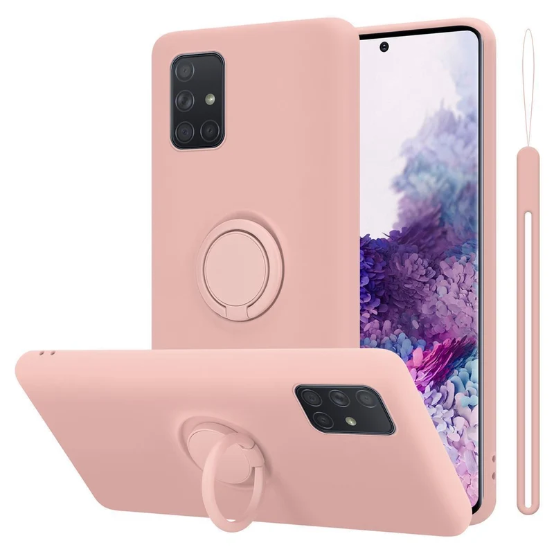 Cadorabo Hülle kompatibel mit Samsung Galaxy A71 5G Schutzhülle aus flexiblem TPU Silikon mit Ring