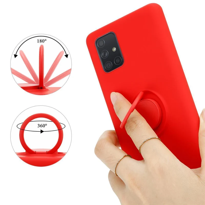 Cadorabo Hülle kompatibel mit Samsung Galaxy A71 5G Schutzhülle aus flexiblem TPU Silikon mit Ring