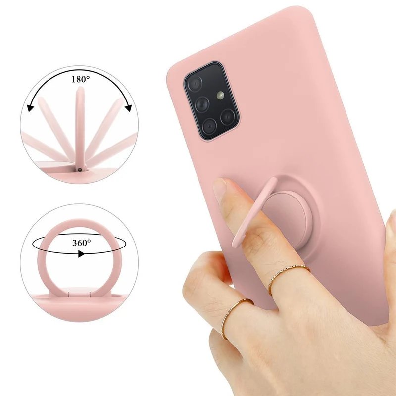 Cadorabo Hülle kompatibel mit Samsung Galaxy A71 5G Schutzhülle aus flexiblem TPU Silikon mit Ring