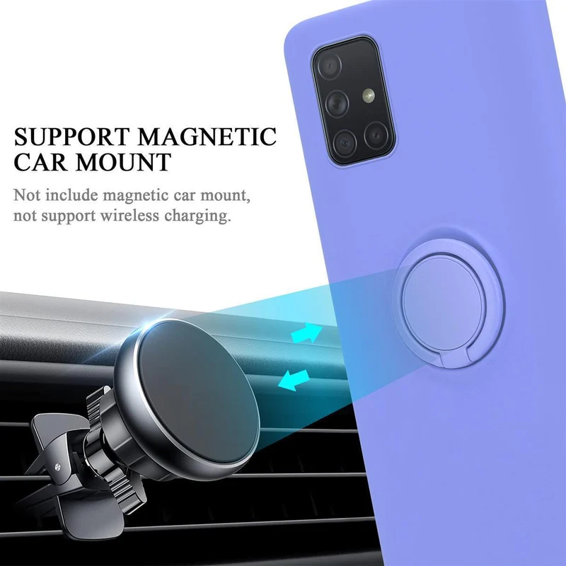 Cadorabo Hülle kompatibel mit Samsung Galaxy A71 5G Schutzhülle aus flexiblem TPU Silikon mit Ring
