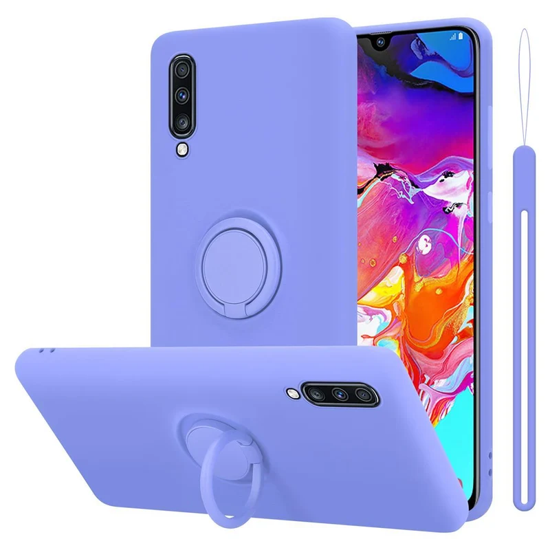 Cadorabo Hülle kompatibel mit Samsung Galaxy A70 / A70s Schutzhülle aus flexiblem TPU Silikon mit Ring