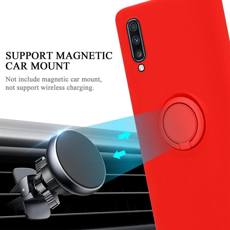 Cadorabo Hülle kompatibel mit Samsung Galaxy A70 / A70s Schutzhülle aus flexiblem TPU Silikon mit Ring