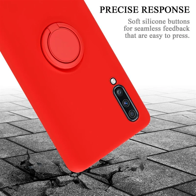 Cadorabo Hülle kompatibel mit Samsung Galaxy A70 / A70s Schutzhülle aus flexiblem TPU Silikon mit Ring