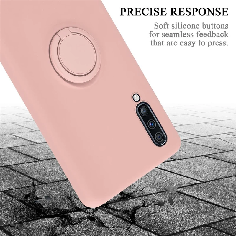 Cadorabo Hülle kompatibel mit Samsung Galaxy A70 / A70s Schutzhülle aus flexiblem TPU Silikon mit Ring