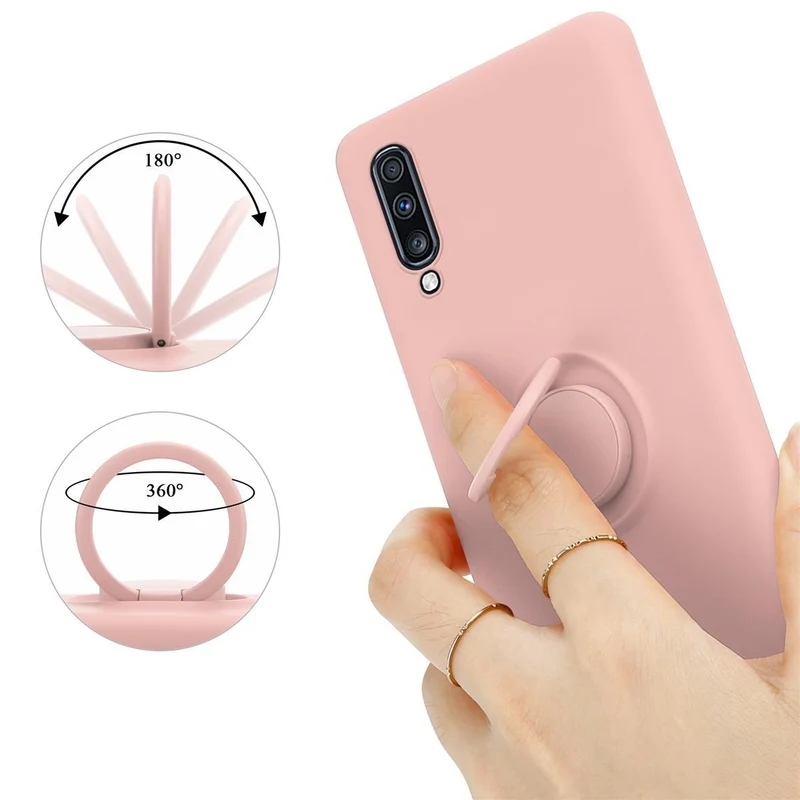 Cadorabo Hülle kompatibel mit Samsung Galaxy A70 / A70s Schutzhülle aus flexiblem TPU Silikon mit Ring