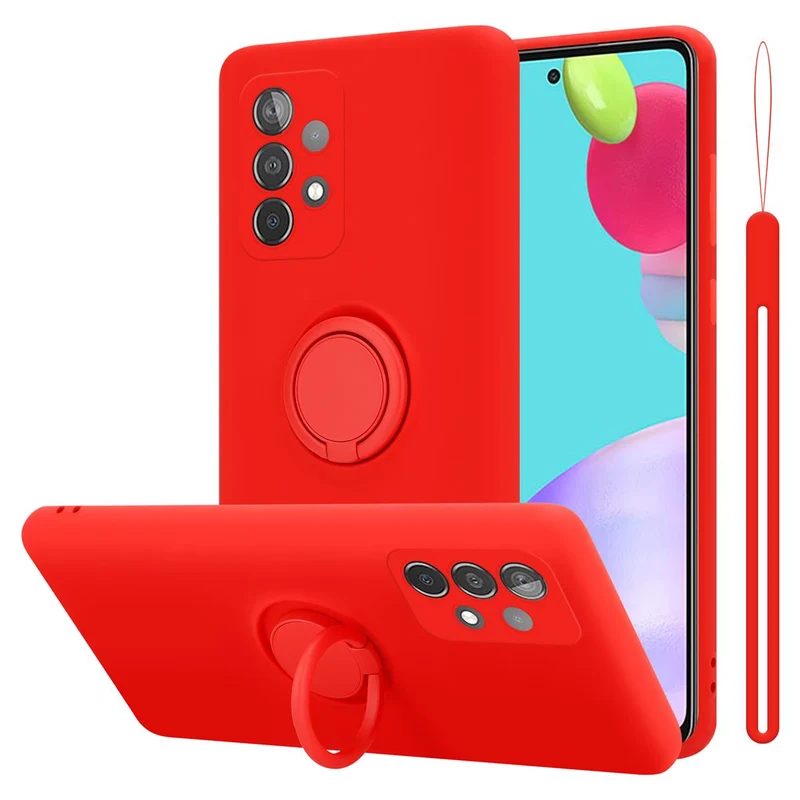 Cadorabo Hülle kompatibel mit Samsung Galaxy A52 (4G / 5G) / A52s Schutzhülle aus flexiblem TPU Silikon mit Ring
