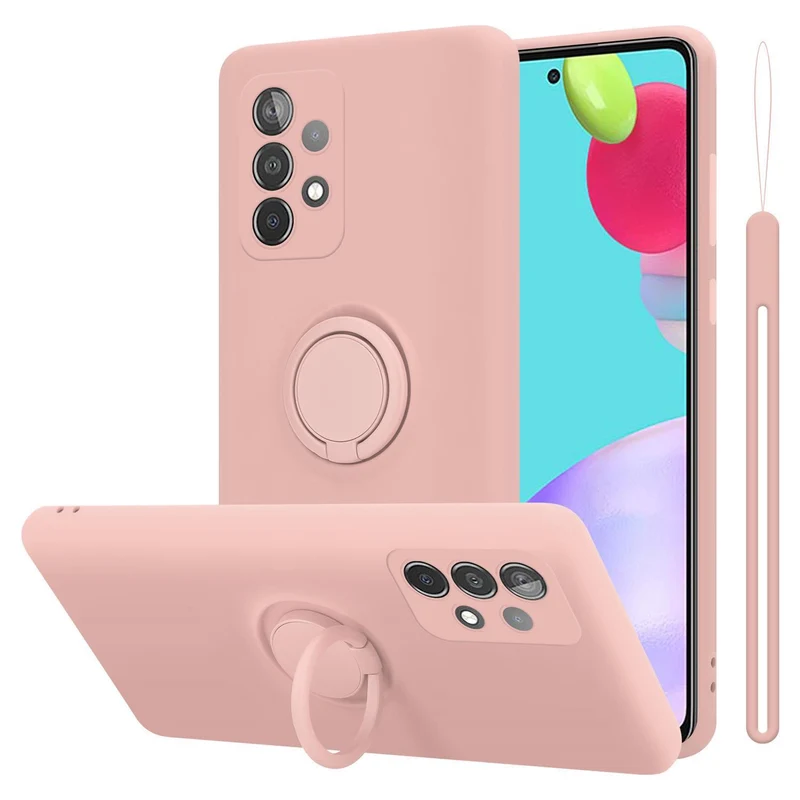 Cadorabo Hülle kompatibel mit Samsung Galaxy A52 (4G / 5G) / A52s Schutzhülle aus flexiblem TPU Silikon mit Ring