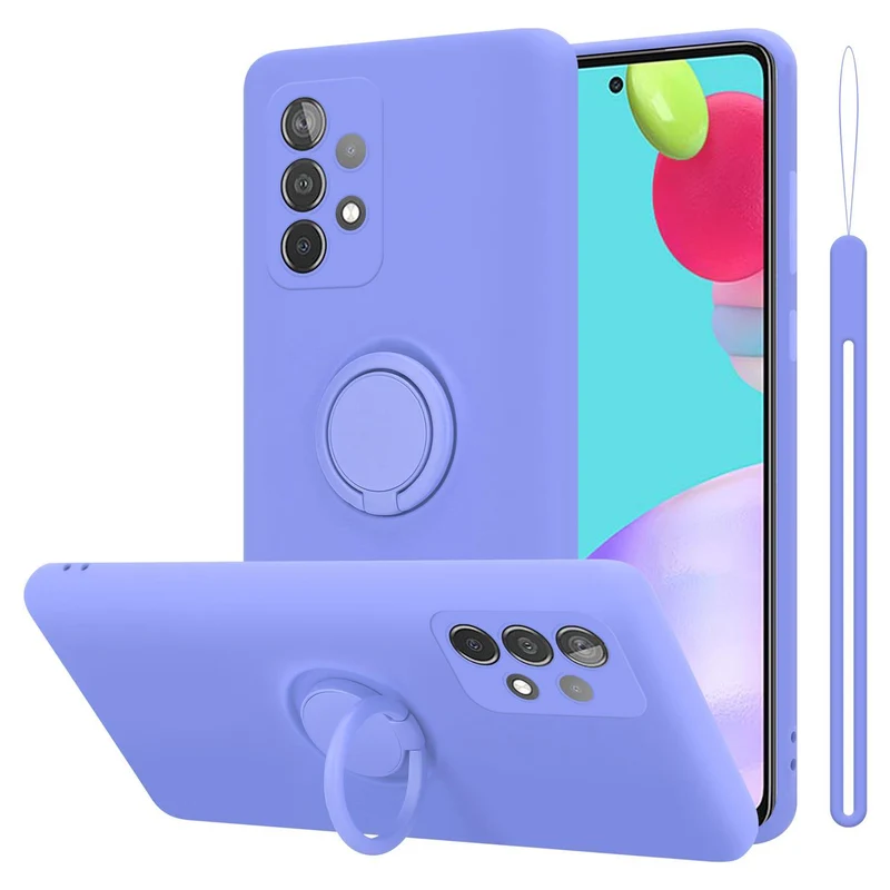 Cadorabo Hülle kompatibel mit Samsung Galaxy A52 (4G / 5G) / A52s Schutzhülle aus flexiblem TPU Silikon mit Ring