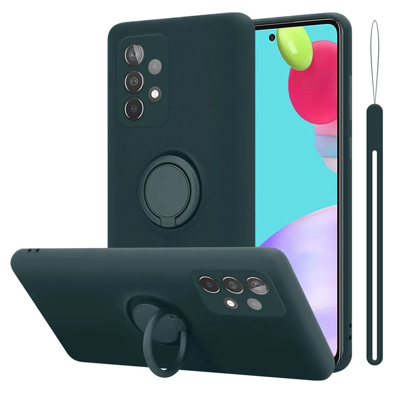 Cadorabo Hülle kompatibel mit Samsung Galaxy A52 (4G / 5G) / A52s Schutzhülle aus flexiblem TPU Silikon mit Ring