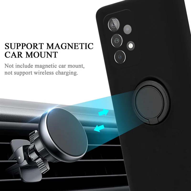Cadorabo Hülle kompatibel mit Samsung Galaxy A52 (4G / 5G) / A52s Schutzhülle aus flexiblem TPU Silikon mit Ring