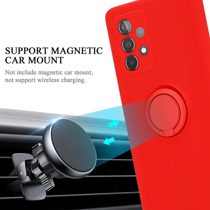 Cadorabo Hülle kompatibel mit Samsung Galaxy A52 (4G / 5G) / A52s Schutzhülle aus flexiblem TPU Silikon mit Ring