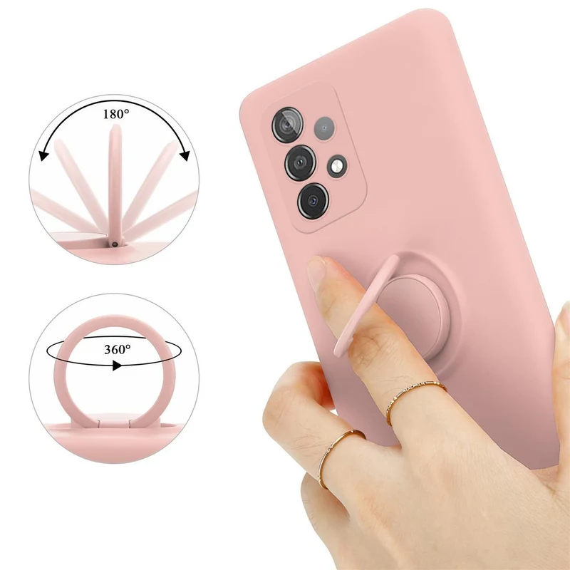 Cadorabo Hülle kompatibel mit Samsung Galaxy A52 (4G / 5G) / A52s Schutzhülle aus flexiblem TPU Silikon mit Ring