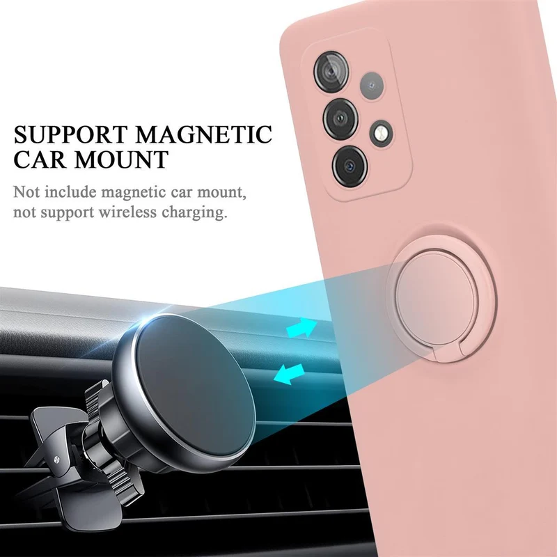 Cadorabo Hülle kompatibel mit Samsung Galaxy A52 (4G / 5G) / A52s Schutzhülle aus flexiblem TPU Silikon mit Ring