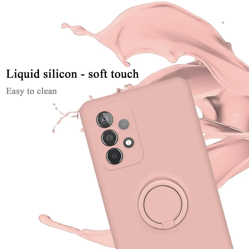 Cadorabo Hülle kompatibel mit Samsung Galaxy A52 (4G / 5G) / A52s Schutzhülle aus flexiblem TPU Silikon mit Ring
