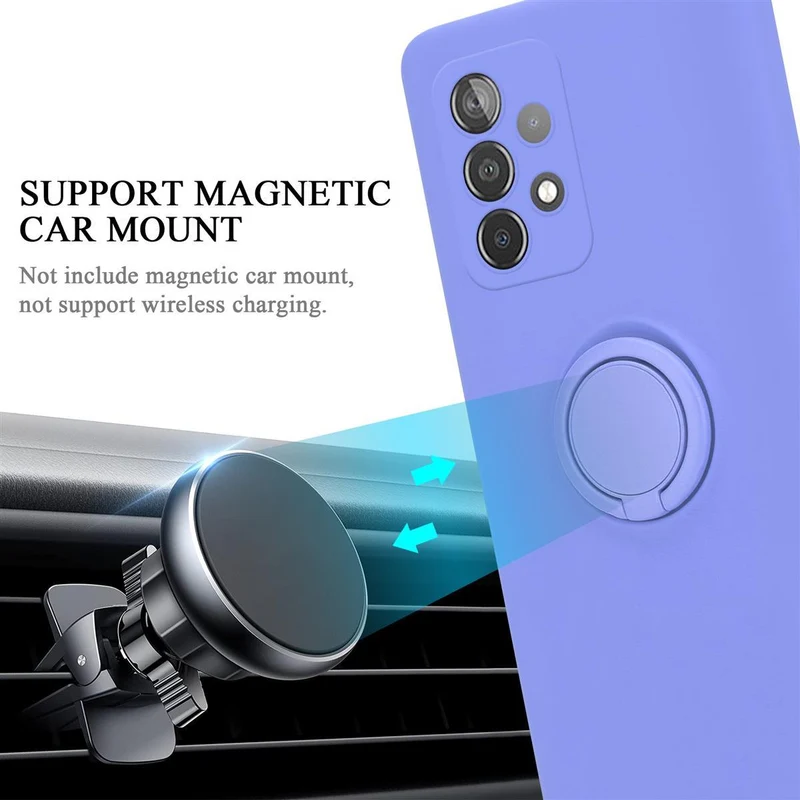 Cadorabo Hülle kompatibel mit Samsung Galaxy A52 (4G / 5G) / A52s Schutzhülle aus flexiblem TPU Silikon mit Ring