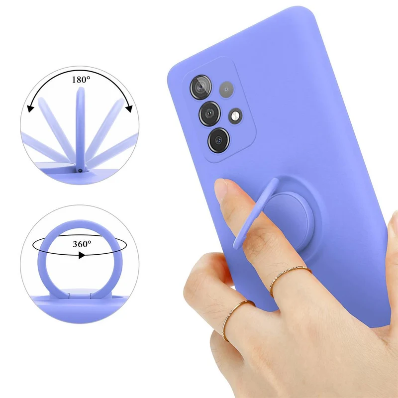 Cadorabo Hülle kompatibel mit Samsung Galaxy A52 (4G / 5G) / A52s Schutzhülle aus flexiblem TPU Silikon mit Ring