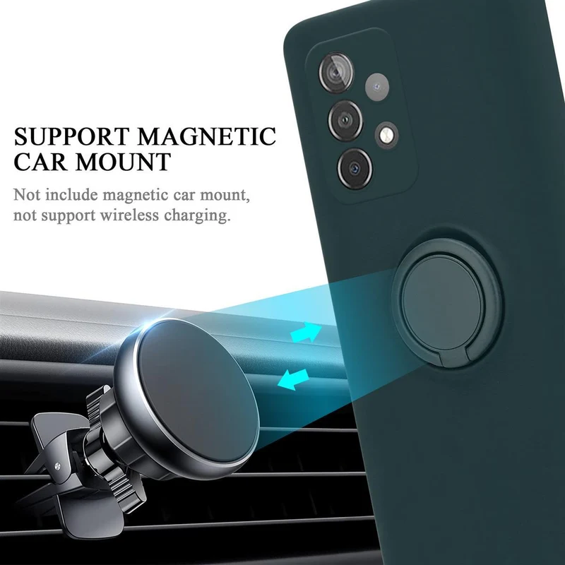 Cadorabo Hülle kompatibel mit Samsung Galaxy A52 (4G / 5G) / A52s Schutzhülle aus flexiblem TPU Silikon mit Ring