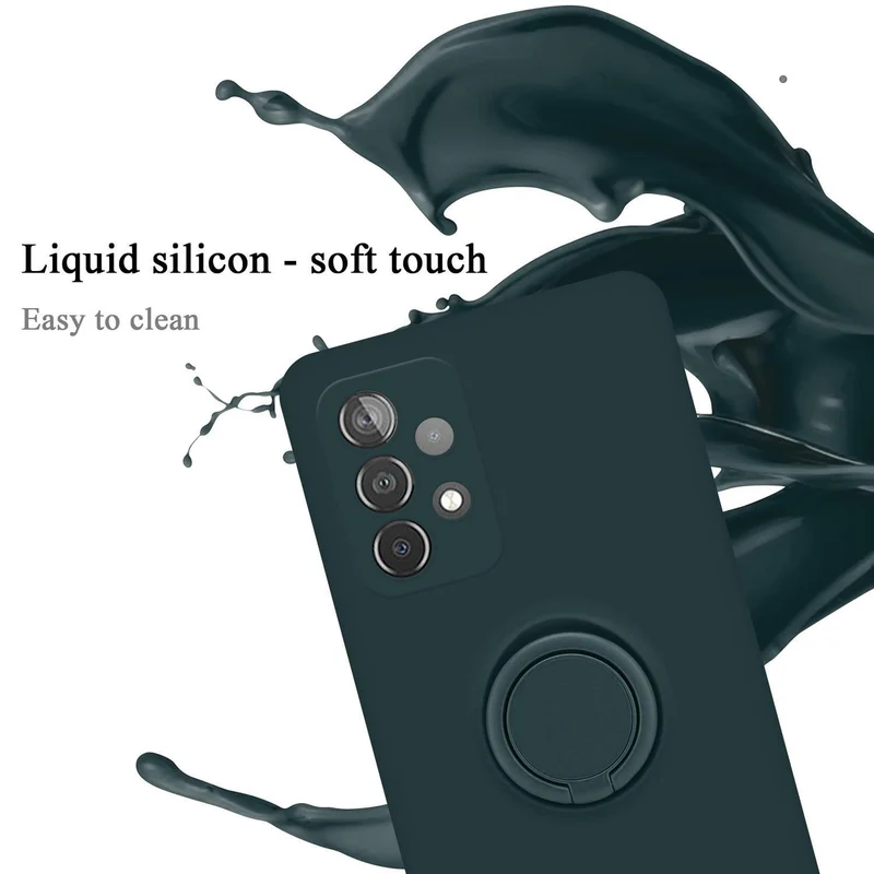 Cadorabo Hülle kompatibel mit Samsung Galaxy A52 (4G / 5G) / A52s Schutzhülle aus flexiblem TPU Silikon mit Ring