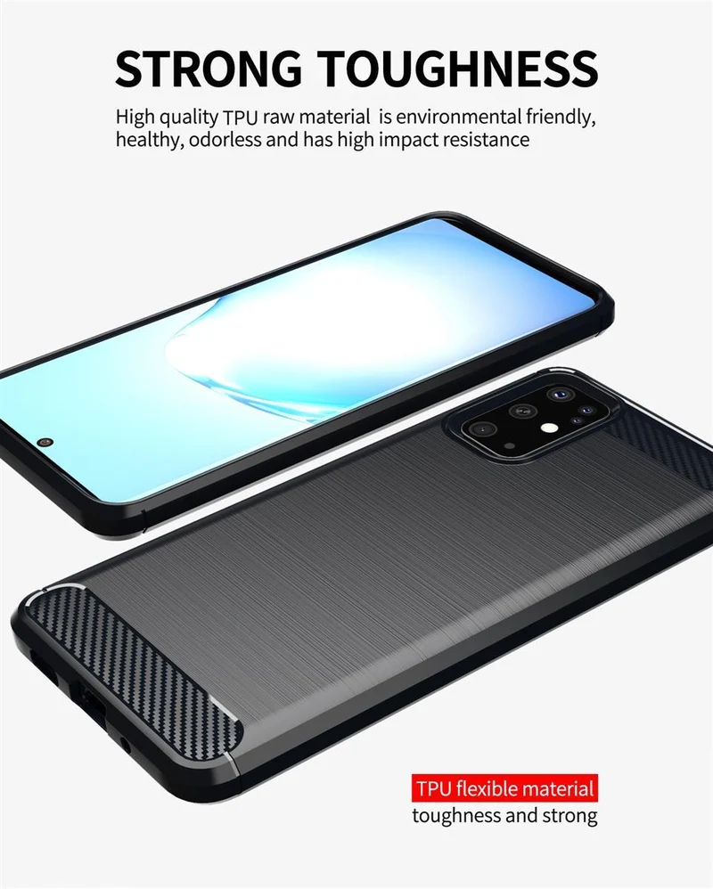 Cadorabo Hülle für Samsung Galaxy S20 Schutzhülle aus flexiblem TPU Silikon in Edelstahl-Karbonfaser Optik