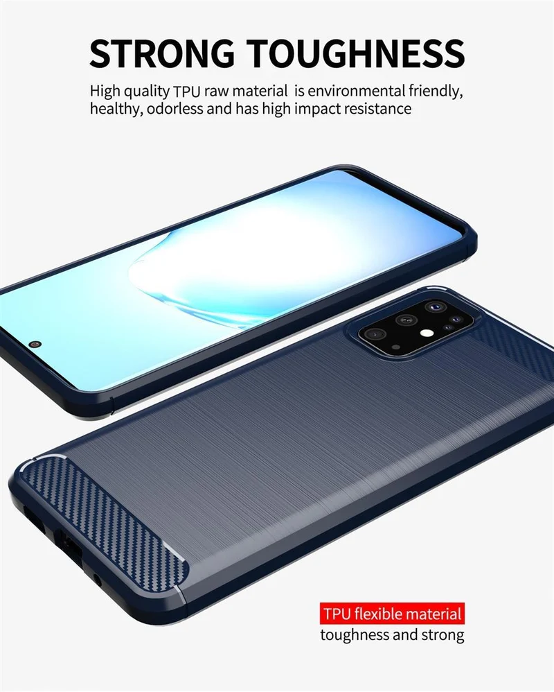 Cadorabo Hülle für Samsung Galaxy S20 Schutzhülle aus flexiblem TPU Silikon in Edelstahl-Karbonfaser Optik