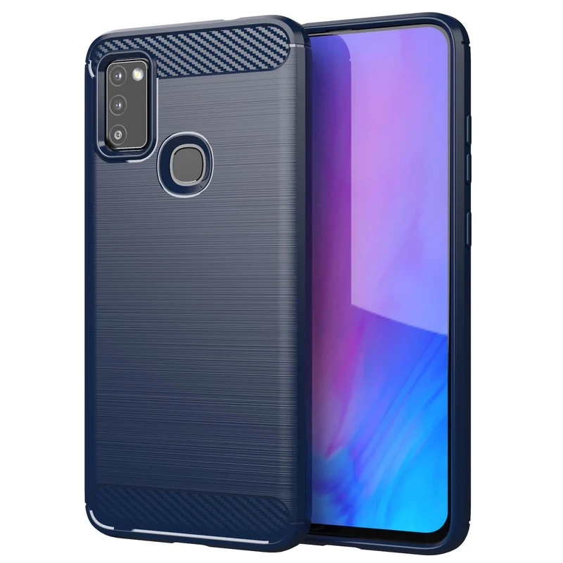 Cadorabo Hülle für Samsung Galaxy M51 Schutzhülle aus flexiblem TPU Silikon in Edelstahl-Karbonfaser Optik