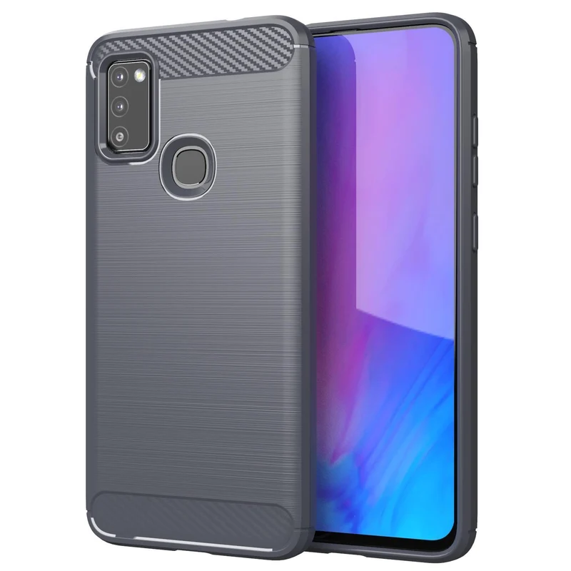 Cadorabo Hülle für Samsung Galaxy M51 Schutzhülle aus flexiblem TPU Silikon in Edelstahl-Karbonfaser Optik