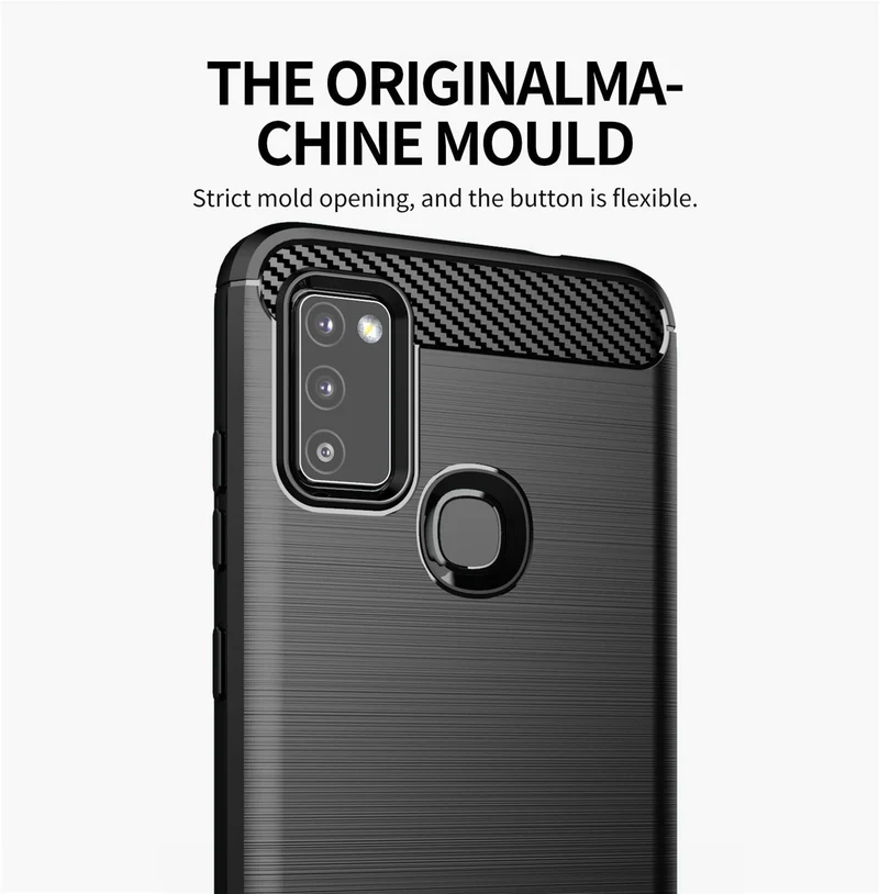 Cadorabo Hülle für Samsung Galaxy M51 Schutzhülle aus flexiblem TPU Silikon in Edelstahl-Karbonfaser Optik