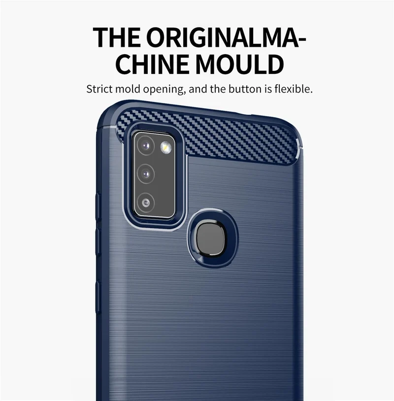 Cadorabo Hülle für Samsung Galaxy M51 Schutzhülle aus flexiblem TPU Silikon in Edelstahl-Karbonfaser Optik