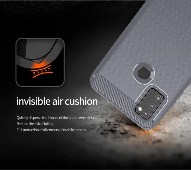 Cadorabo Hülle für Samsung Galaxy M51 Schutzhülle aus flexiblem TPU Silikon in Edelstahl-Karbonfaser Optik
