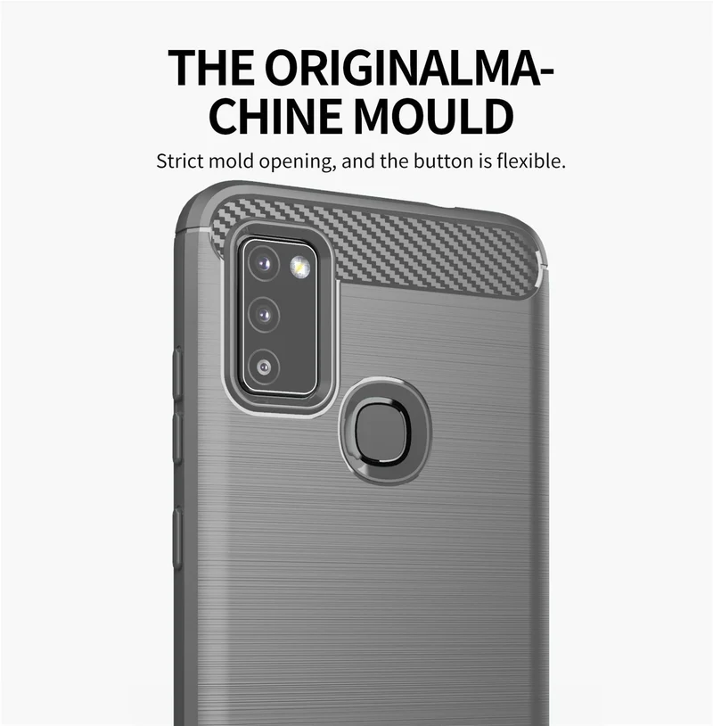 Cadorabo Hülle für Samsung Galaxy M51 Schutzhülle aus flexiblem TPU Silikon in Edelstahl-Karbonfaser Optik