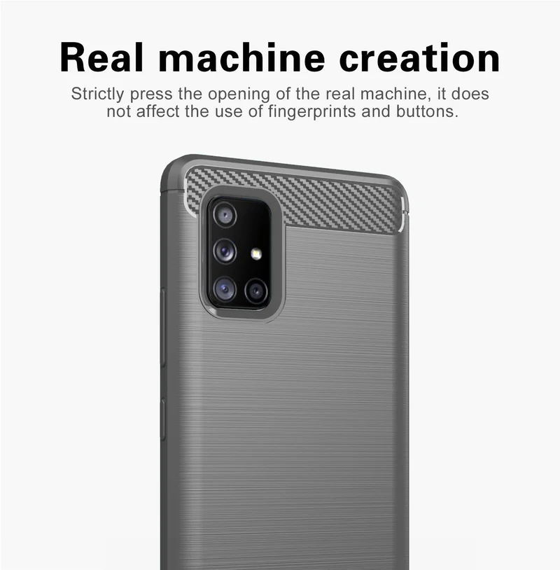 Cadorabo Hülle für Samsung Galaxy A71 5G Schutzhülle aus flexiblem TPU Silikon in Edelstahl-Karbonfaser Optik
