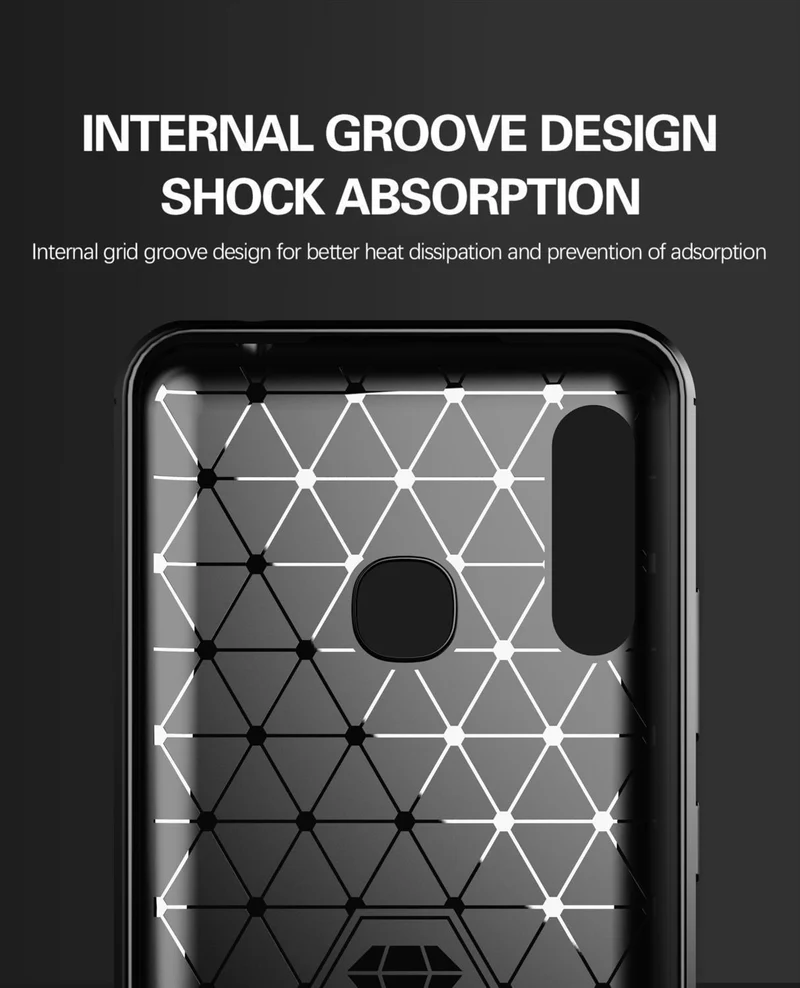 Cadorabo Hülle für Samsung Galaxy A70e Schutzhülle aus flexiblem TPU Silikon in Edelstahl-Karbonfaser Optik
