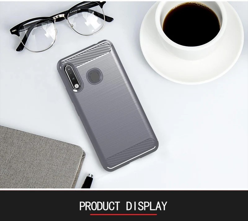 Cadorabo Hülle für Samsung Galaxy A70e Schutzhülle aus flexiblem TPU Silikon in Edelstahl-Karbonfaser Optik