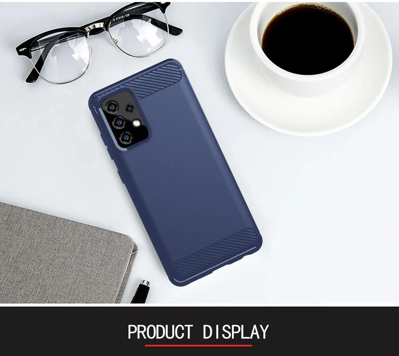 Cadorabo Hülle für Samsung Galaxy A52 (4G / 5G) / A52s Schutzhülle aus flexiblem TPU Silikon in Edelstahl-Karbonfaser Optik