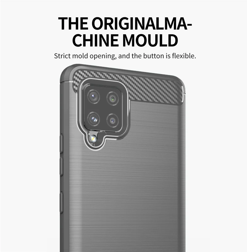 Cadorabo Hülle für Samsung Galaxy A42 4G Schutzhülle aus flexiblem TPU Silikon in Edelstahl-Karbonfaser Optik