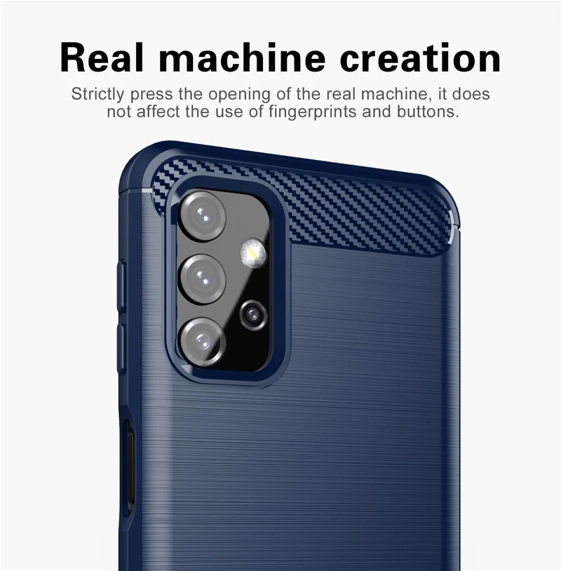 Cadorabo Hülle für Samsung Galaxy A32 5G Schutzhülle aus flexiblem TPU Silikon in Edelstahl-Karbonfaser Optik