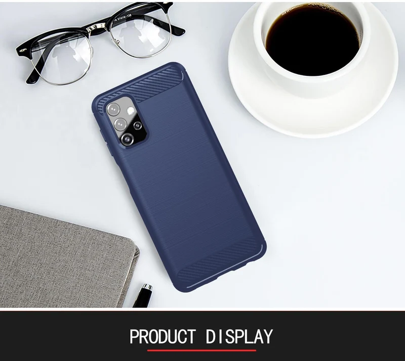 Cadorabo Hülle für Samsung Galaxy A32 5G Schutzhülle aus flexiblem TPU Silikon in Edelstahl-Karbonfaser Optik
