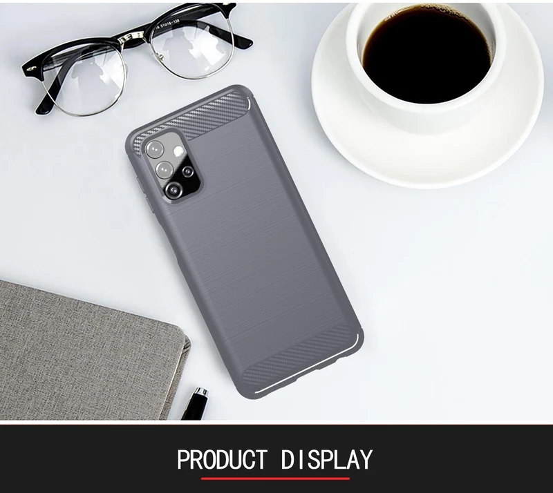 Cadorabo Hülle für Samsung Galaxy A32 5G Schutzhülle aus flexiblem TPU Silikon in Edelstahl-Karbonfaser Optik