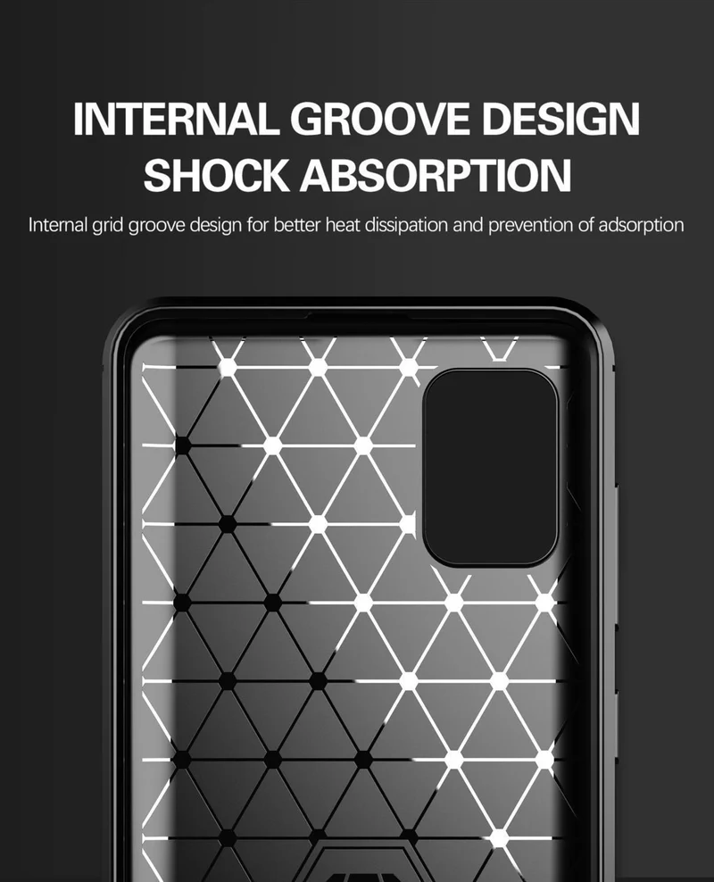 Cadorabo Hülle für Samsung Galaxy A31 Schutzhülle aus flexiblem TPU Silikon in Edelstahl-Karbonfaser Optik