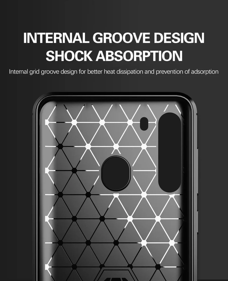 Cadorabo Hülle für Samsung Galaxy A21 Schutzhülle aus flexiblem TPU Silikon in Edelstahl-Karbonfaser Optik