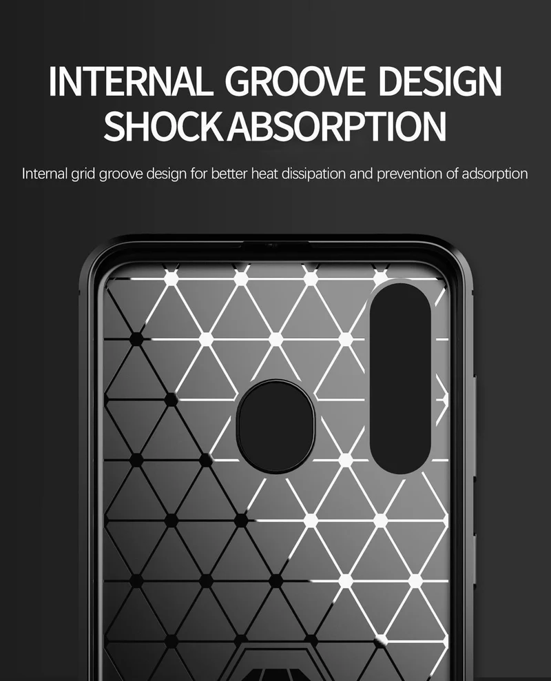 Cadorabo Hülle für Samsung Galaxy A20s Schutzhülle aus flexiblem TPU Silikon in Edelstahl-Karbonfaser Optik