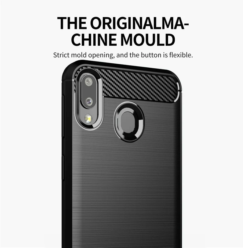 Cadorabo Hülle für Samsung Galaxy A10e / A20e Schutzhülle aus flexiblem TPU Silikon in Edelstahl-Karbonfaser Optik