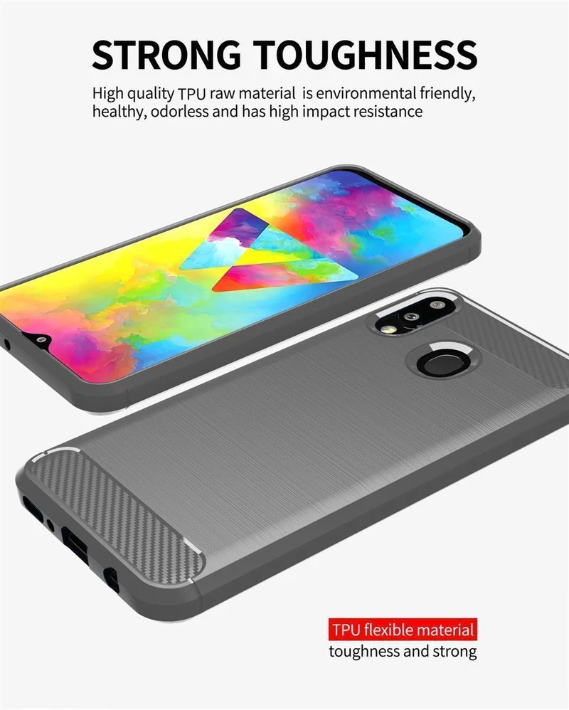 Cadorabo Hülle für Samsung Galaxy A10e / A20e Schutzhülle aus flexiblem TPU Silikon in Edelstahl-Karbonfaser Optik