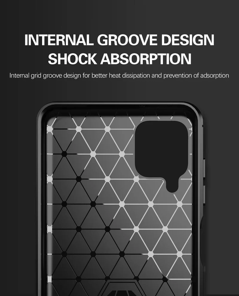 Cadorabo Hülle für Samsung Galaxy A12 / M12 Schutzhülle aus flexiblem TPU Silikon in Edelstahl-Karbonfaser Optik