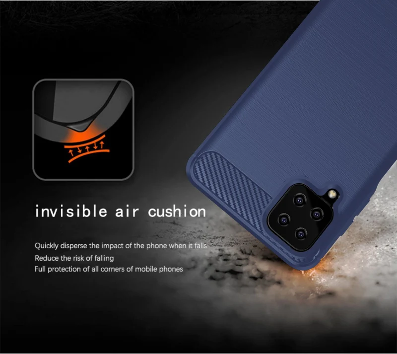 Cadorabo Hülle für Samsung Galaxy A12 / M12 Schutzhülle aus flexiblem TPU Silikon in Edelstahl-Karbonfaser Optik