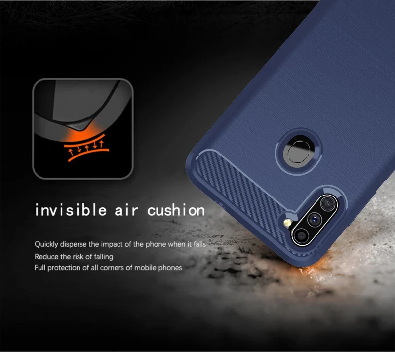 Cadorabo Hülle für Samsung Galaxy A11 / M11 Schutzhülle aus flexiblem TPU Silikon in Edelstahl-Karbonfaser Optik