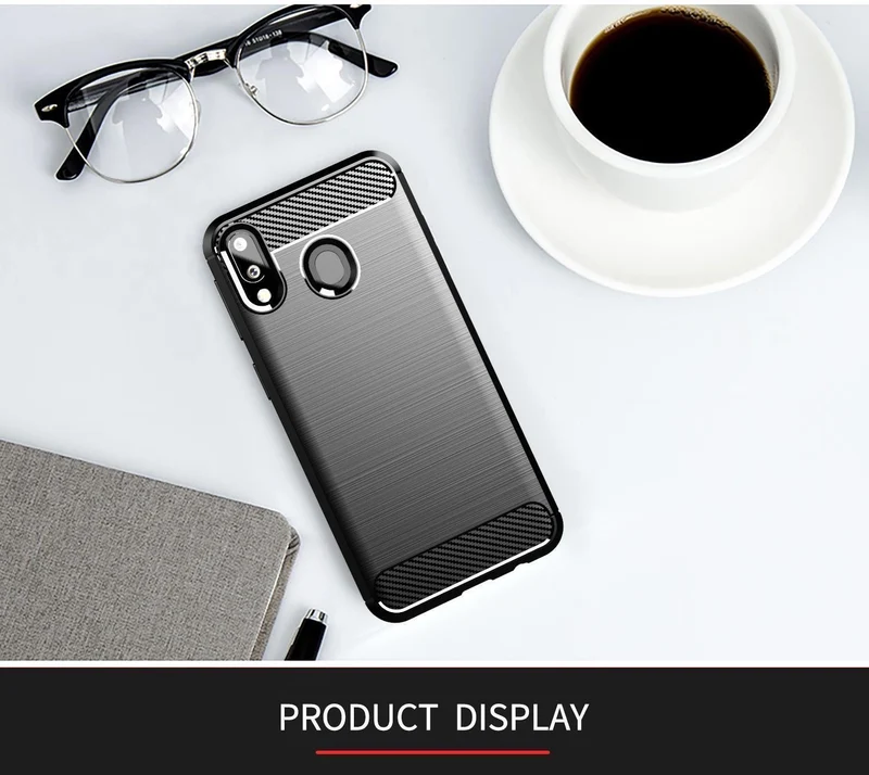 Cadorabo Hülle für Samsung Galaxy A10s / M01s Schutzhülle aus flexiblem TPU Silikon in Edelstahl-Karbonfaser Optik